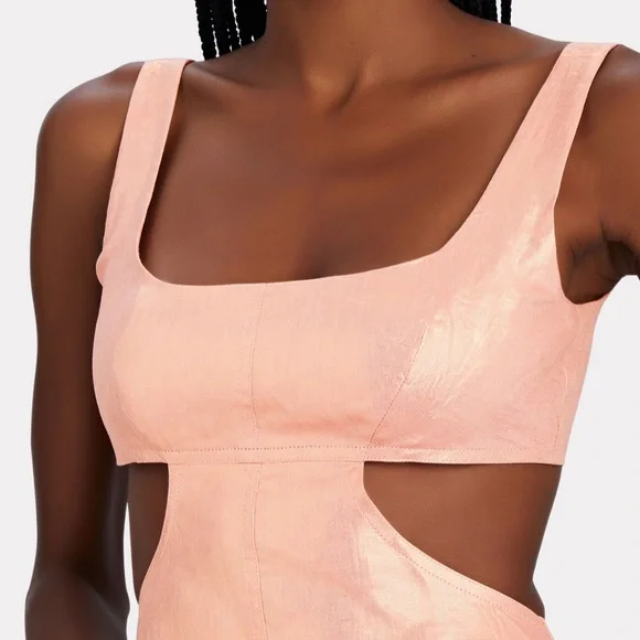 MATTHEW BRUCH/INTERMIX Anna Tie-Back Metallic Mini Dress - Picture 5 of 6